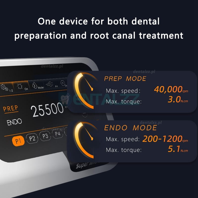 Pluspower® Super Micro S Pro Bezszczotkowy elektryczny silnik dentystyczny z silnikiem endodoncji